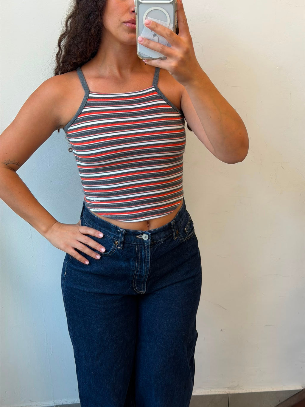 Striped Reebok Tank Top S