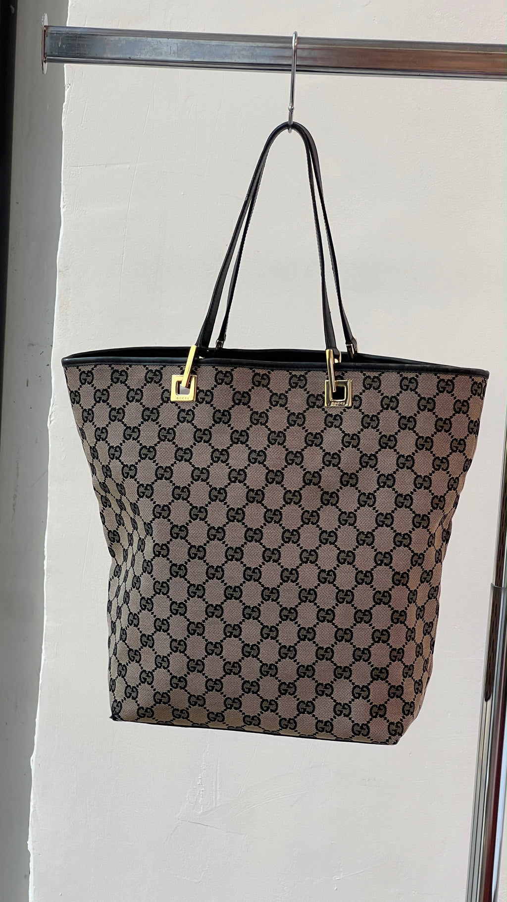 Gucci Canvas Tote Bag in Grey&Black