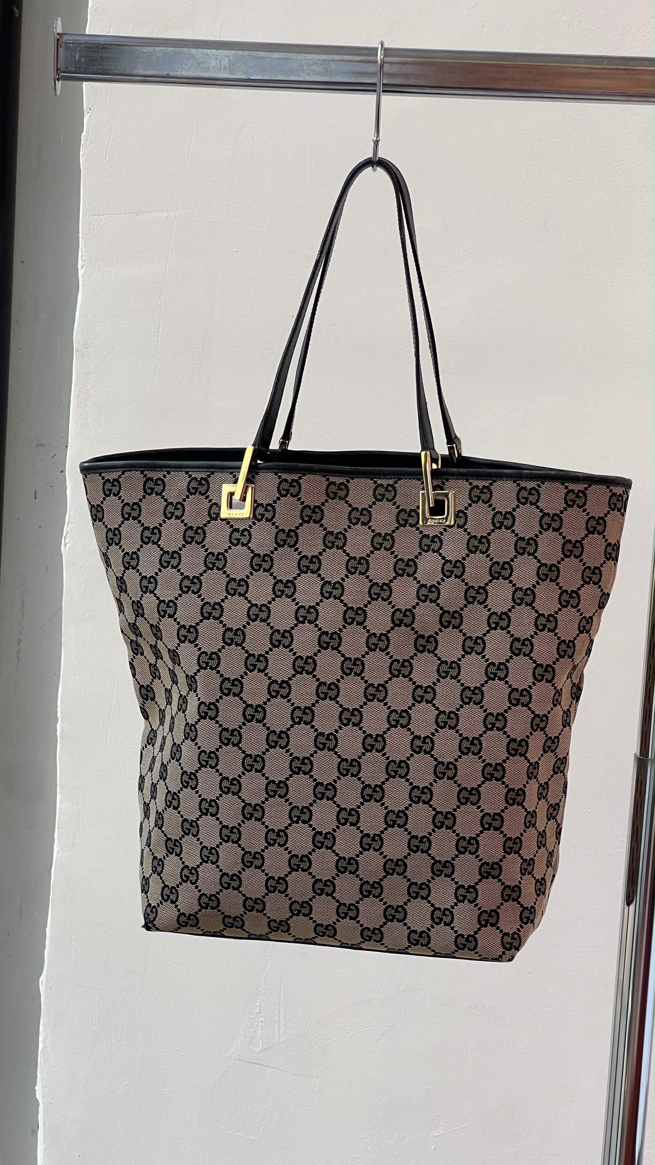 Gucci Canvas Tote Bag in Grey&Black