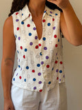 Dotted Botton-up Tank Top M