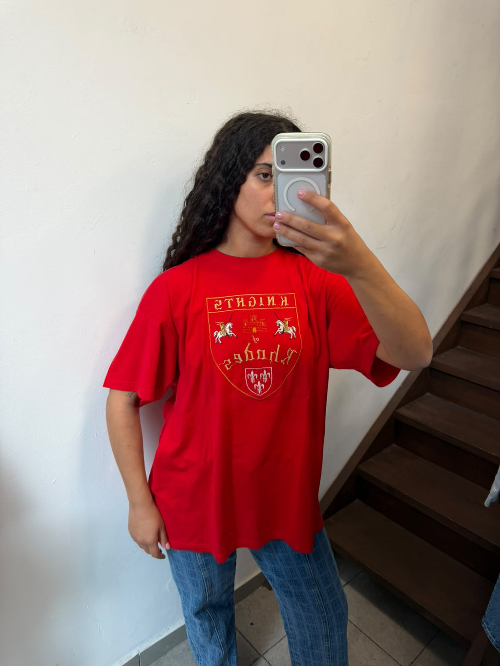 Red Knights of Rhodes Graphic Crewneck T-Shirt Size XL
