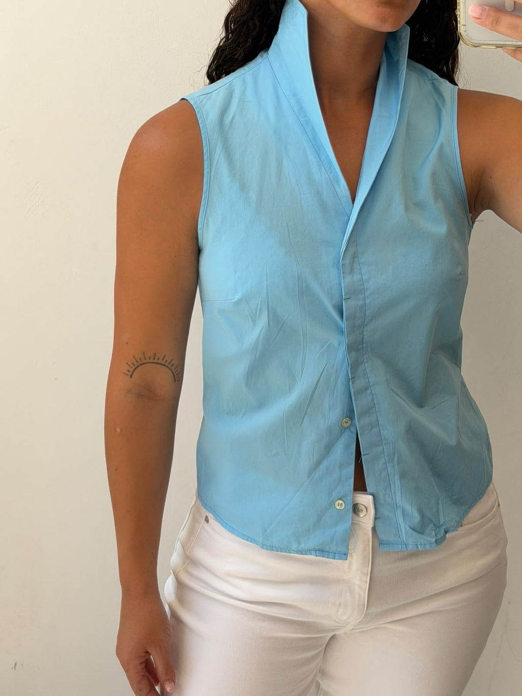 Benetton button up tank top size M