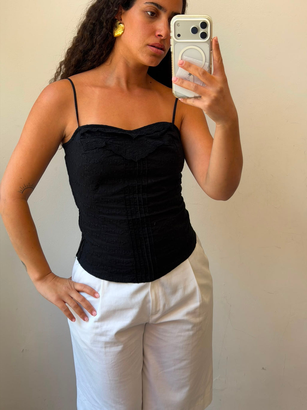 Black Corset Tank Top M