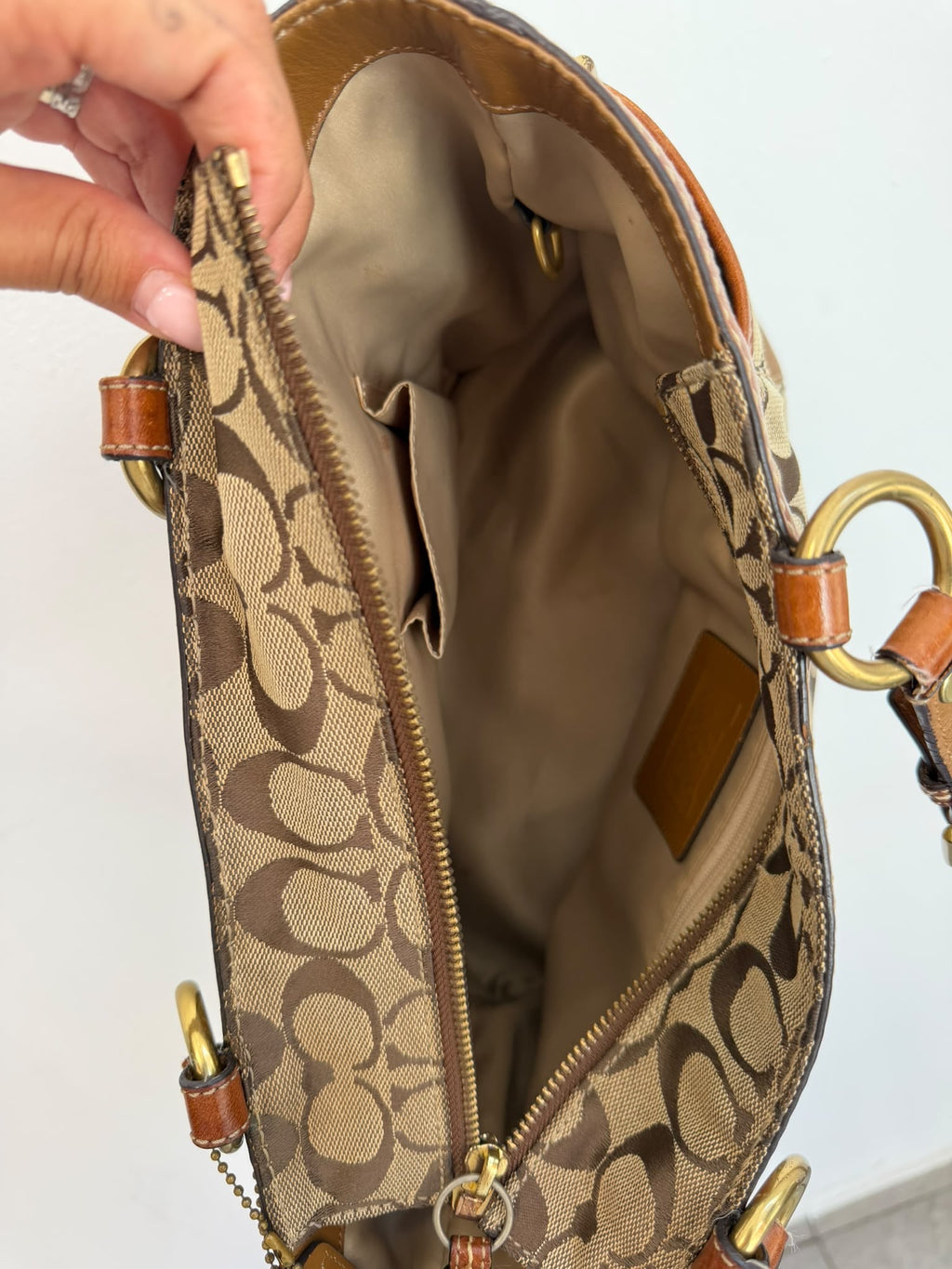 Coach Gallery Signature Canvas Turnlock Tote Bag