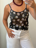 See-Through Flowery tank top M