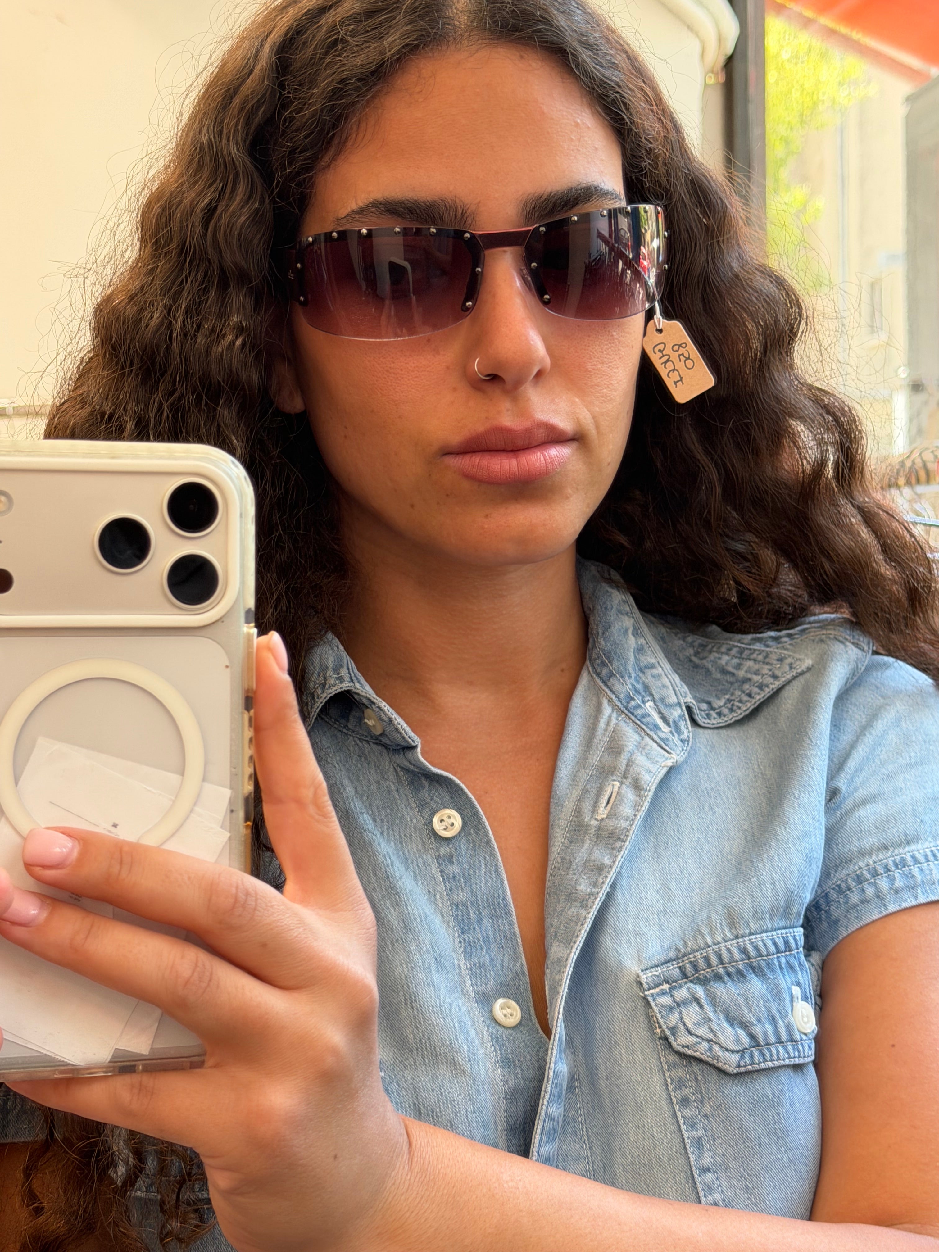 Gucci Studded GG Sunglasses in Dark Purple