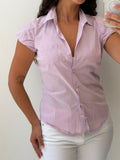 Purple stripes romantic shirt size M