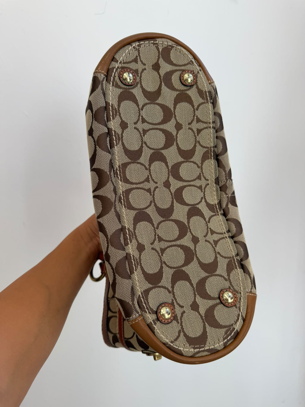 Coach Gallery Signature Canvas Turnlock Tote Bag