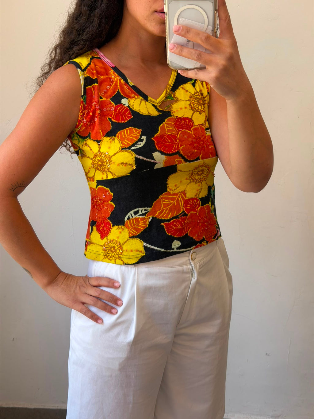 Flowery Coloful Y2K tank top M