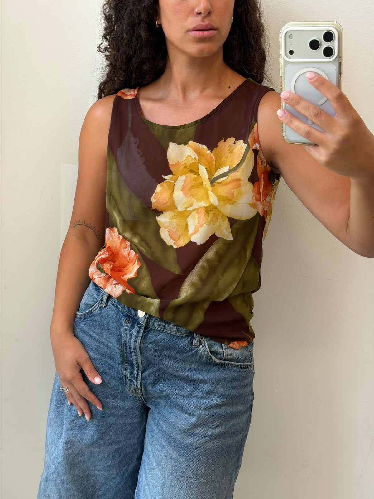Floral tank top size L
