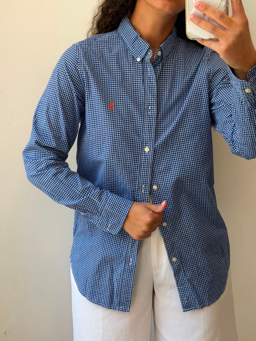 Ralph Lauren Checkered Botton-up long sleeve shirt L