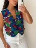 Floral beaded vest size L