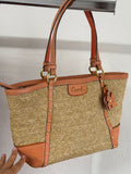 Coach Tote Straw Bag with Orange
