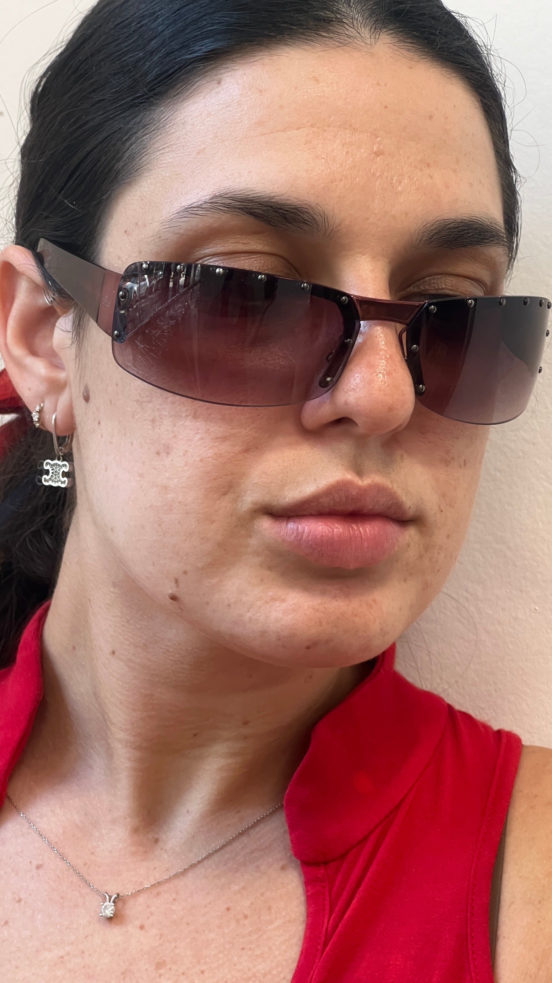 Gucci Studded GG Sunglasses in Dark Purple