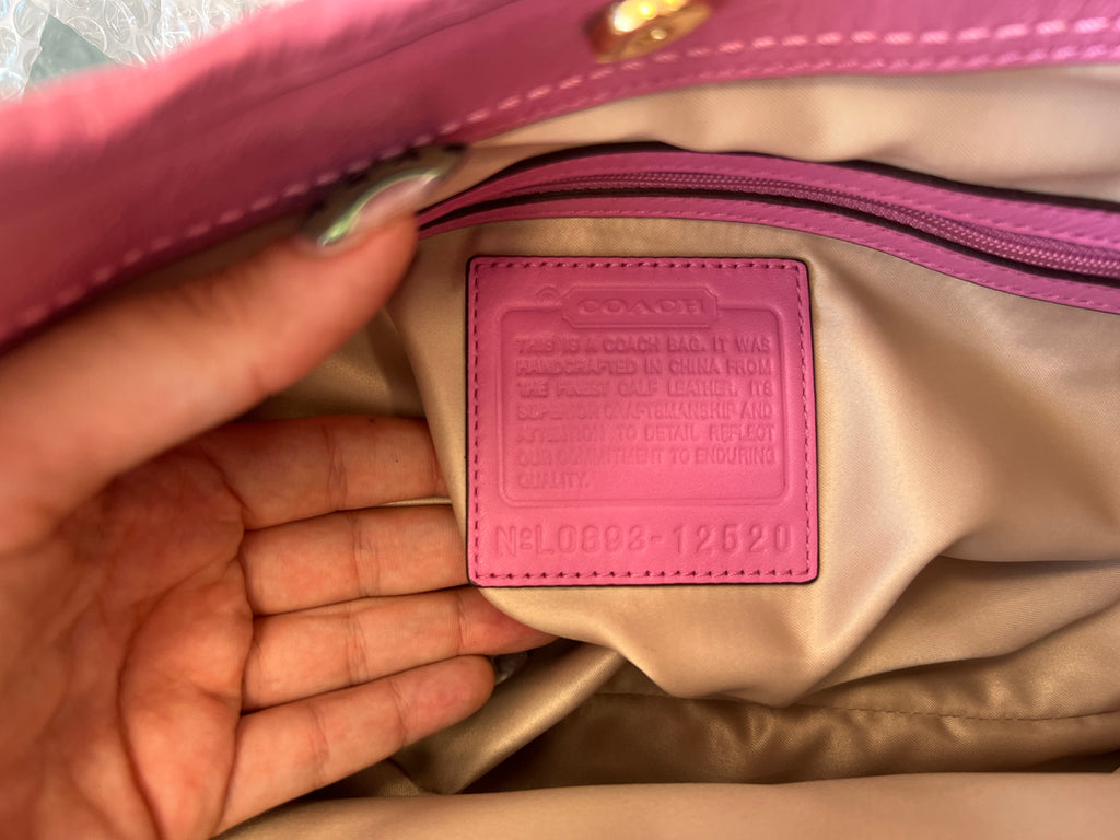 Coach Pink Ergo Hobo Leather Bag