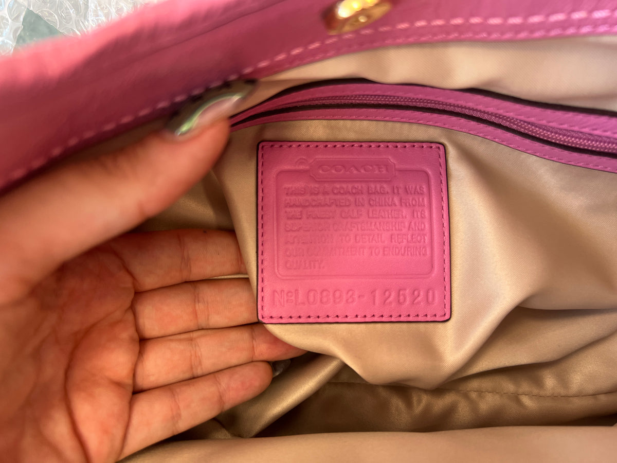 Coach Pink Ergo Hobo Leather Bag