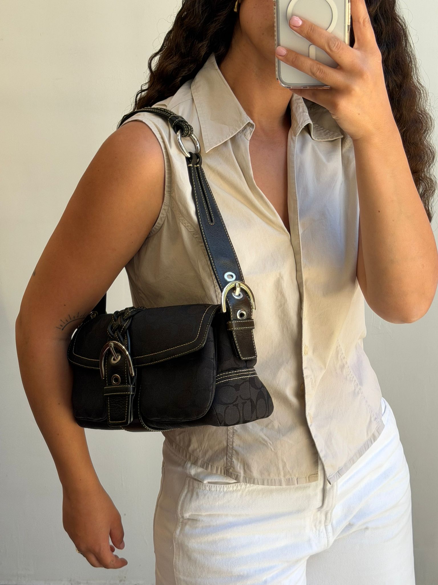 Coach Soho Signature Flap in Black