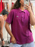 חולצת פולו קצרה של לקוסט בצבע חציל L-XL