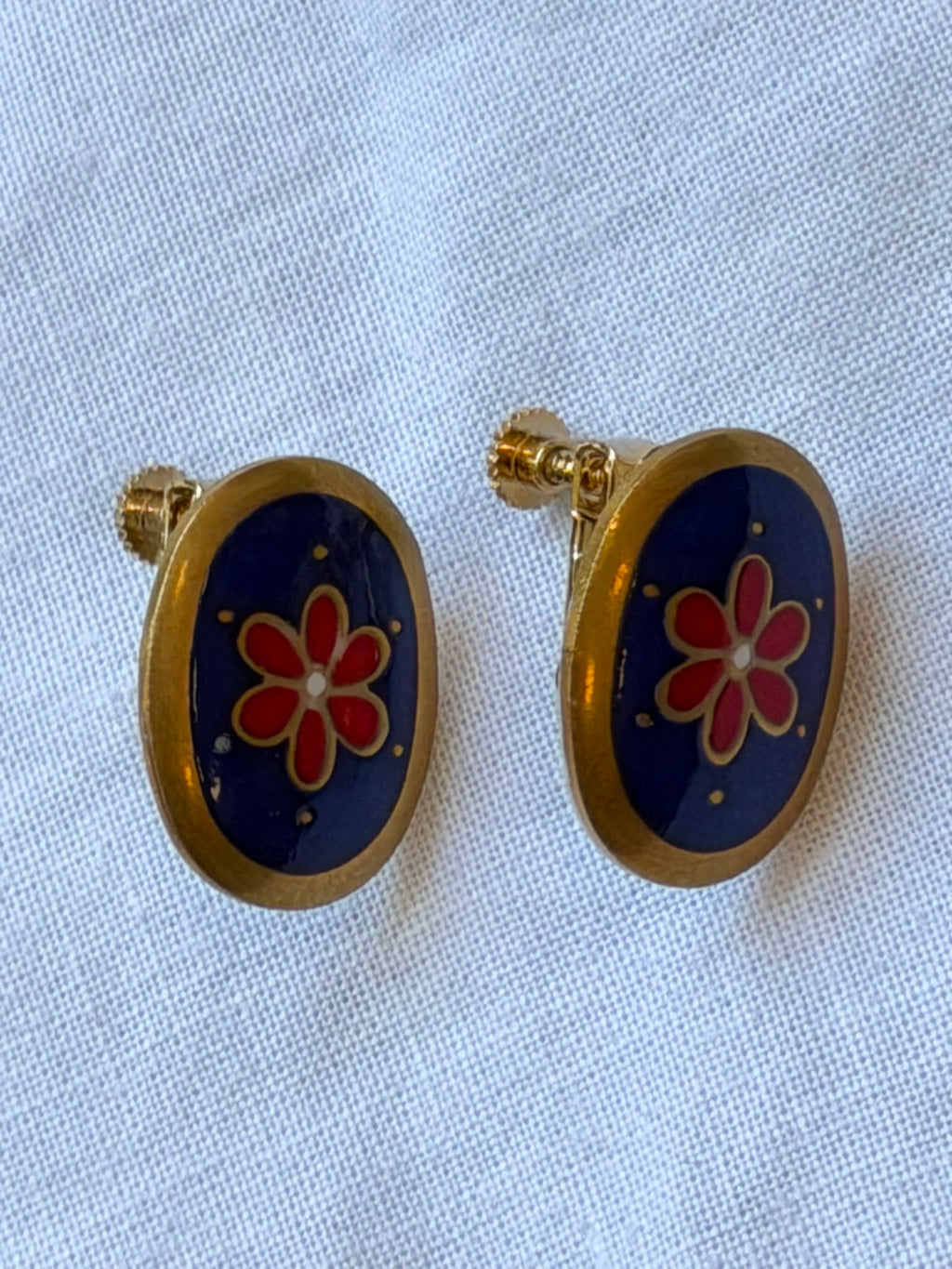 Flower Gold Colored Earrings