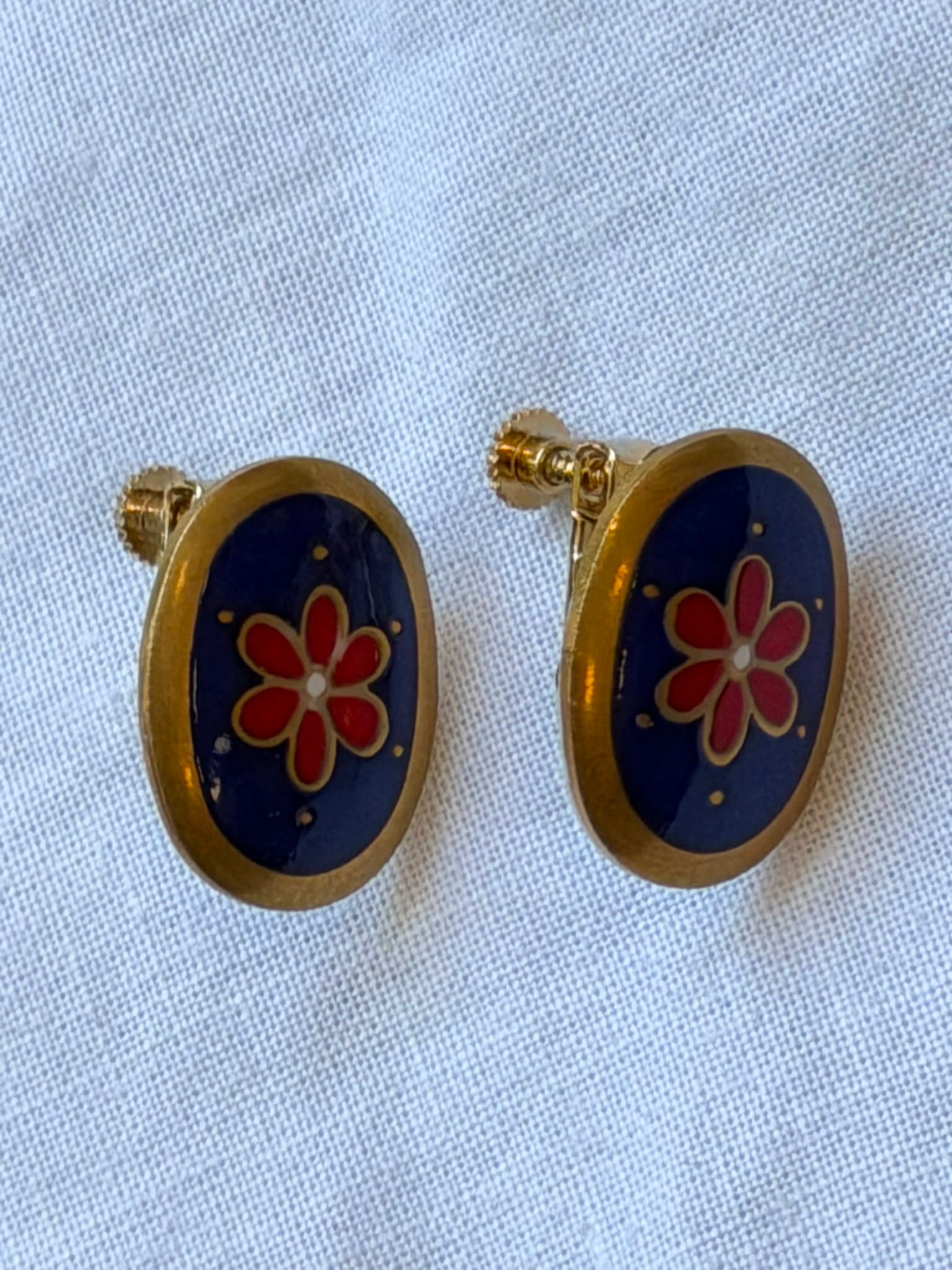 Flower Gold Colored Earrings