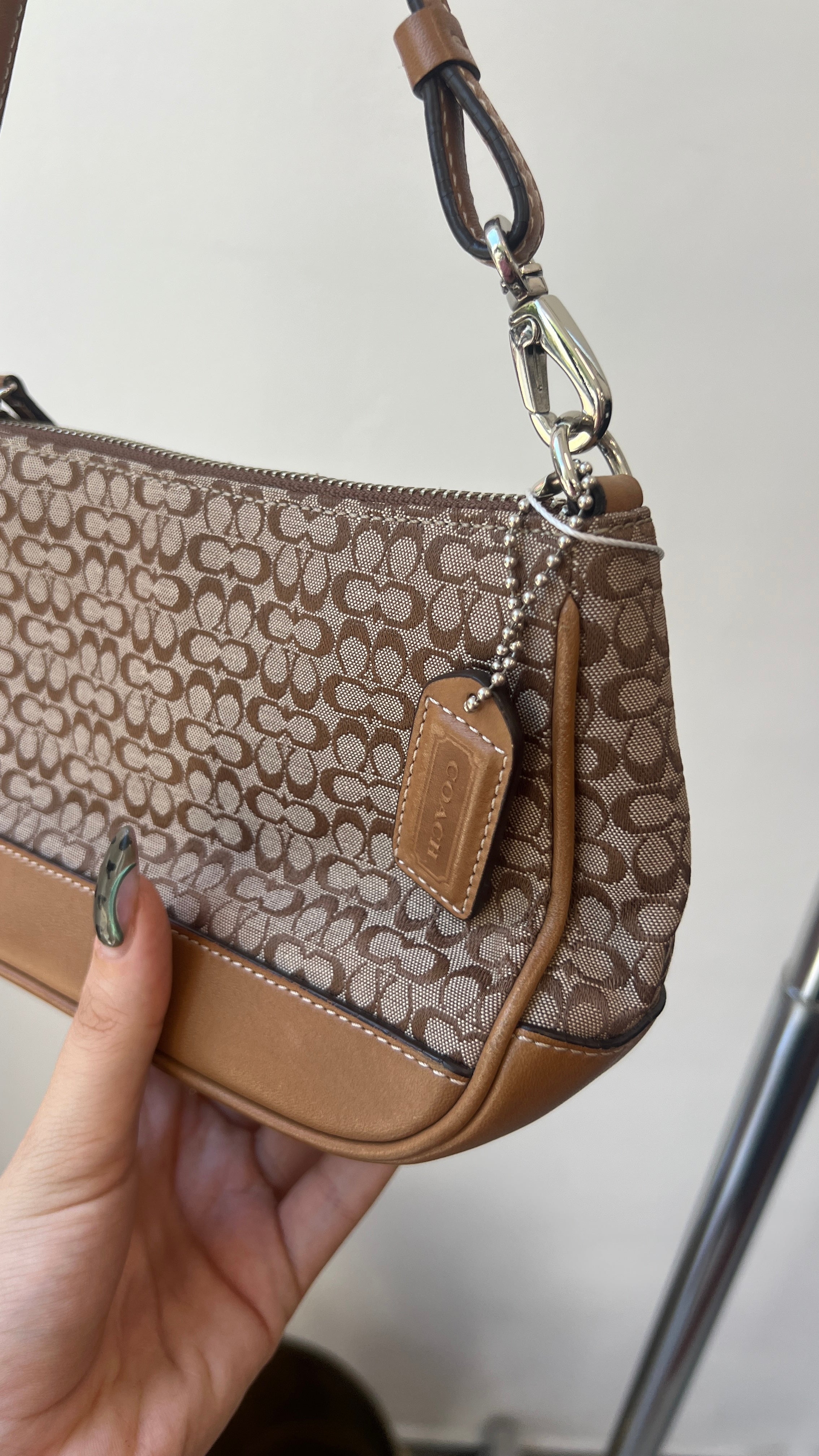 2004 Coach Mini Signature Shoulder Bag in Caramel