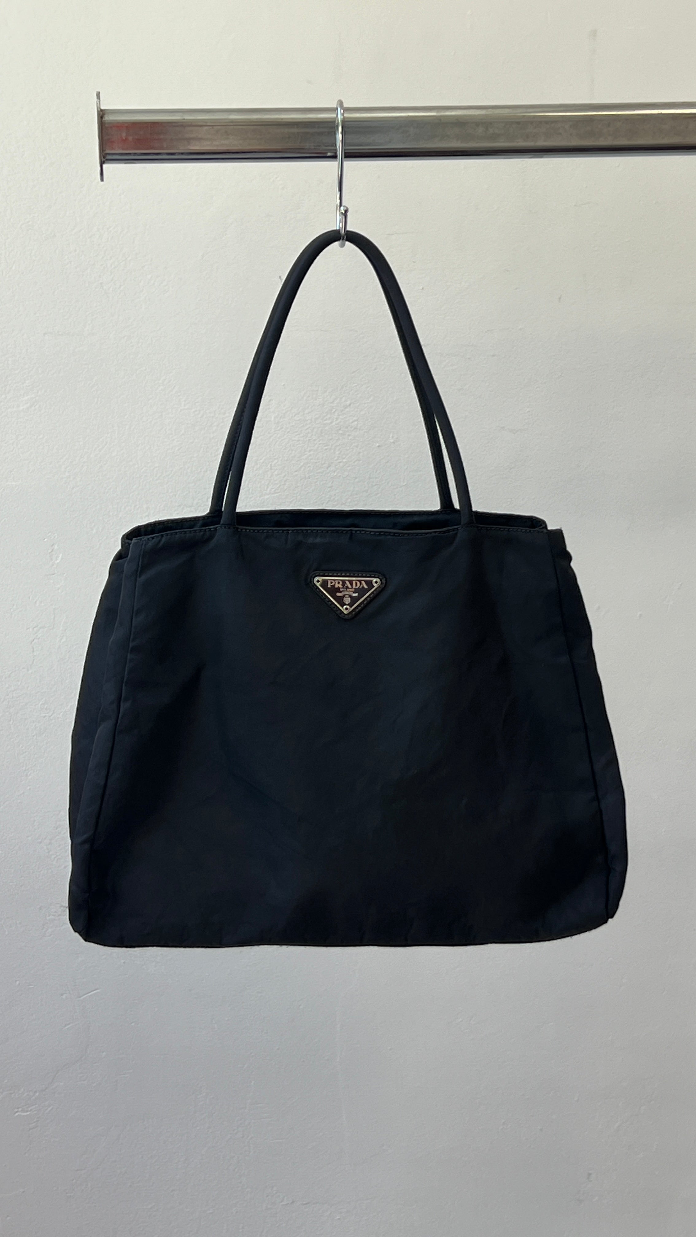 Vintage Prada Black Tessuto Nylon Tote Bag