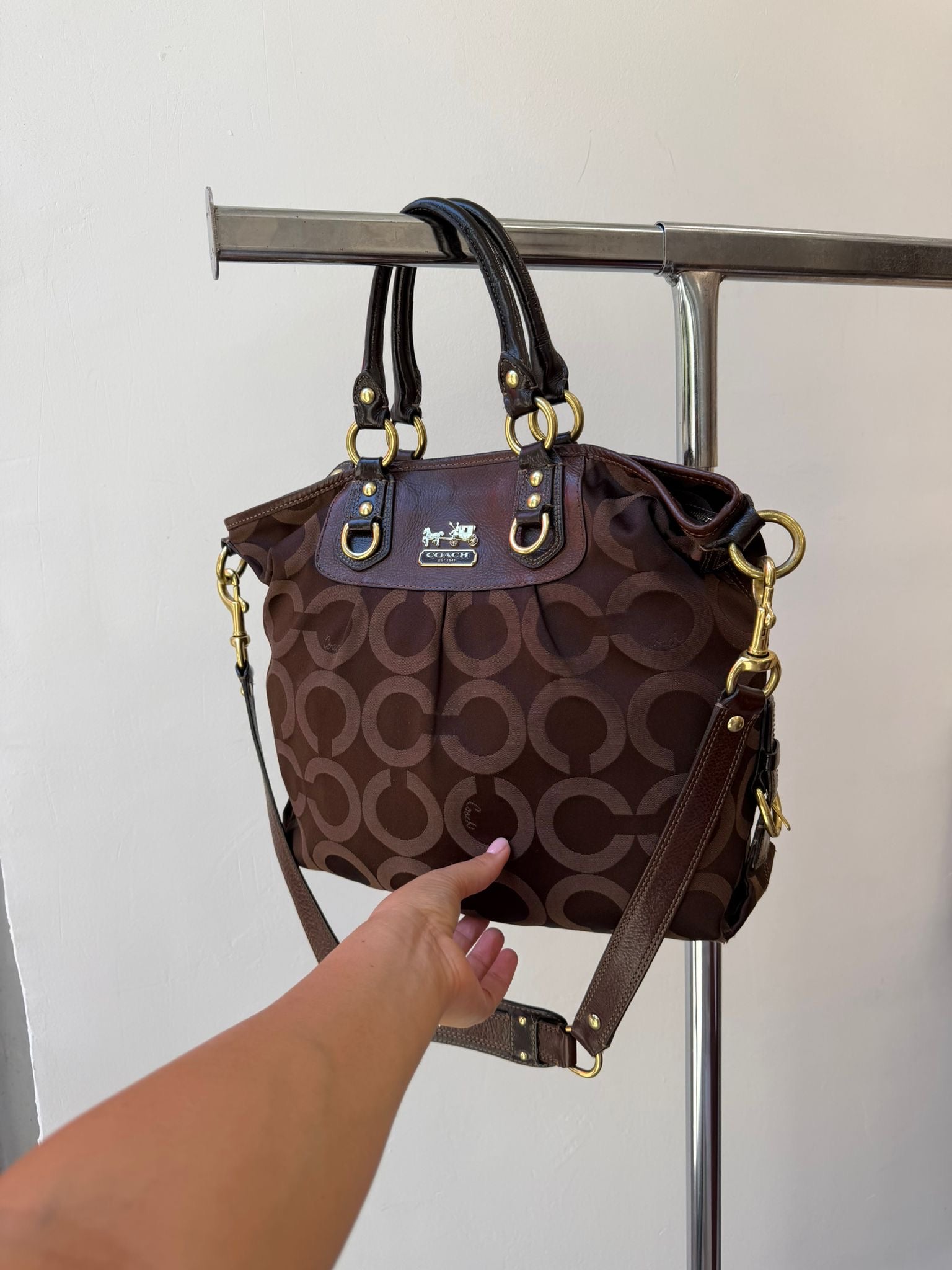 Coach Madison Op Art Julianne in Dark Brown
