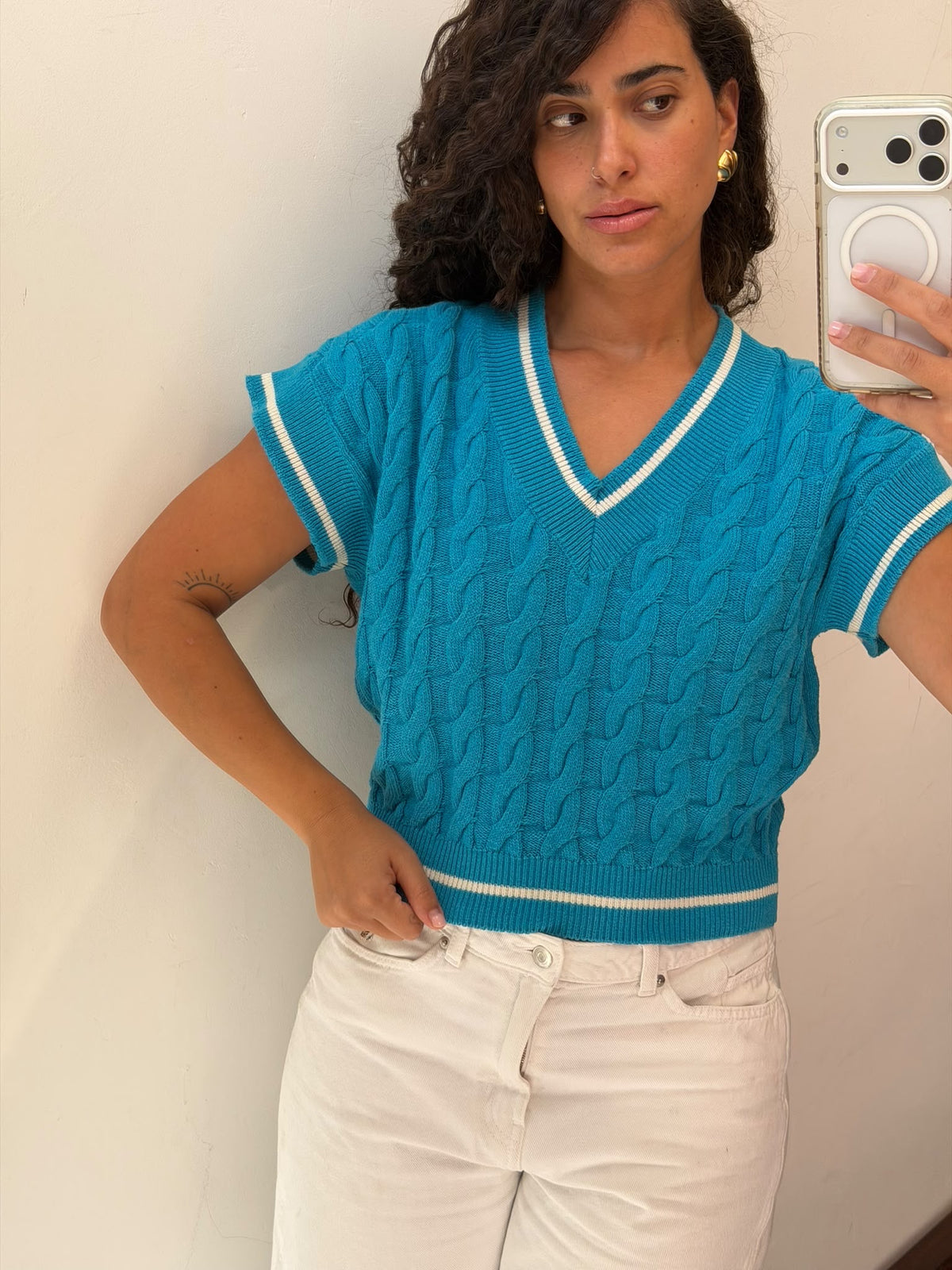 Light Blue Knit Shirt Size M