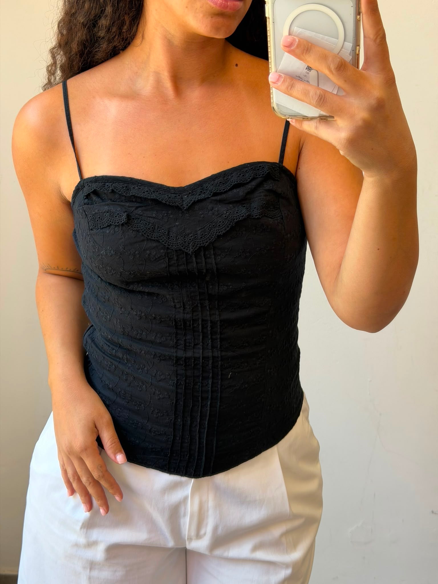 Black Corset Tank Top M