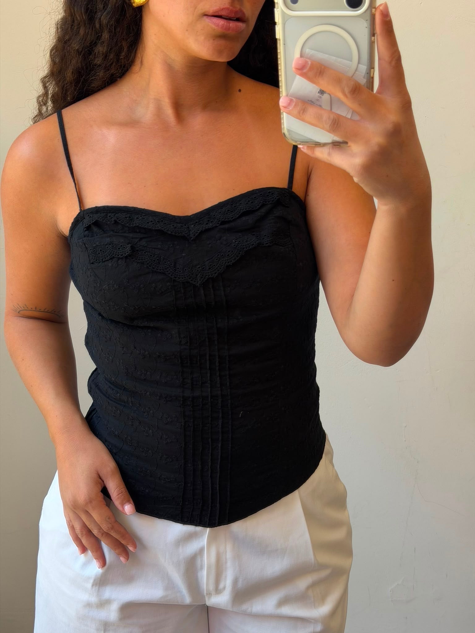 Black Corset Tank Top M