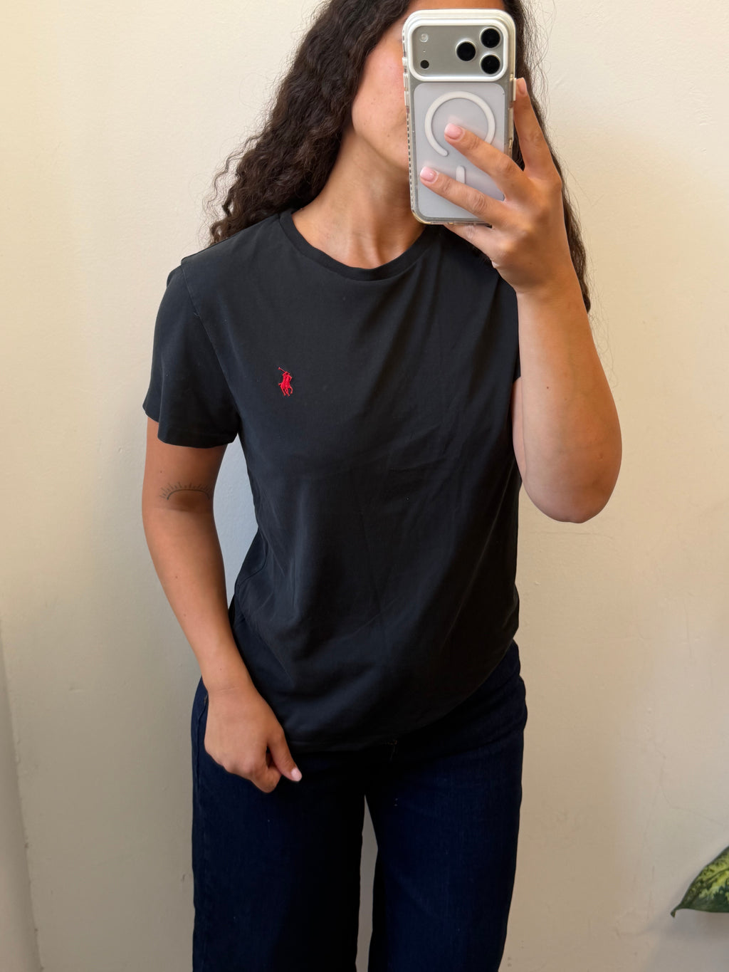 חולצה קצרה של Ralph Lauren שחורה M-L