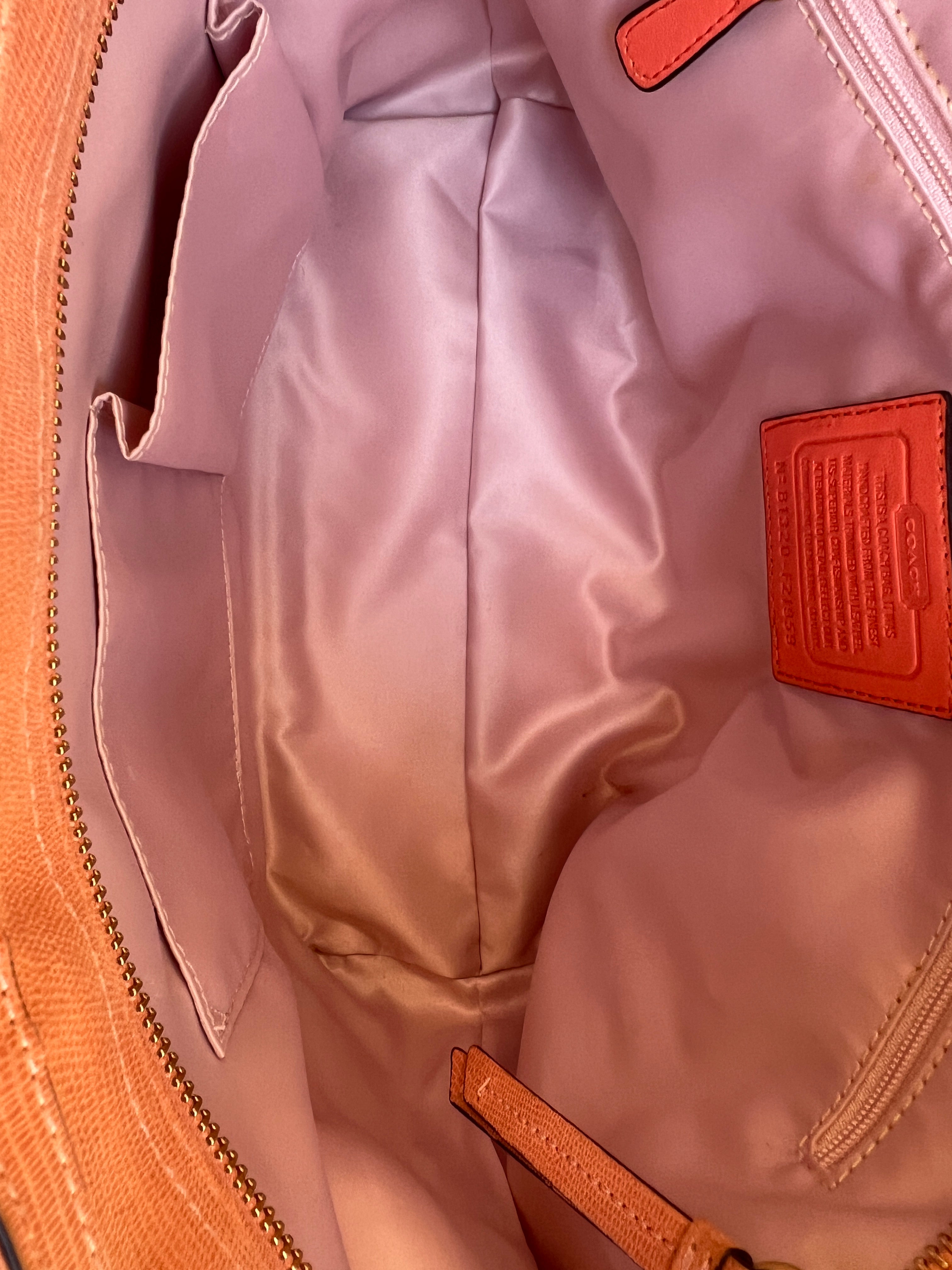 Coach Tote Straw Bag with Orange