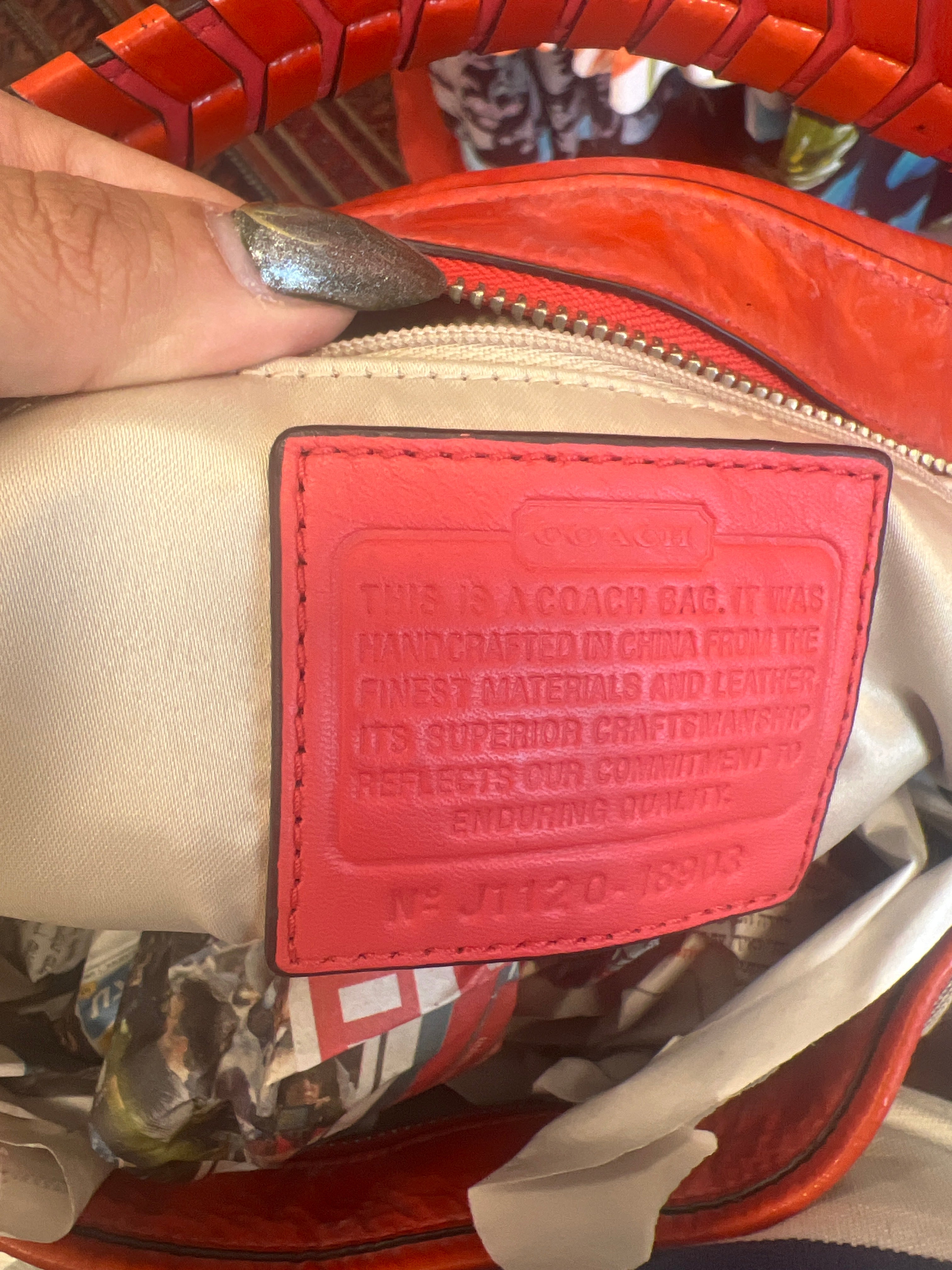 Coach Orange Details Chelsea Signature Hobo