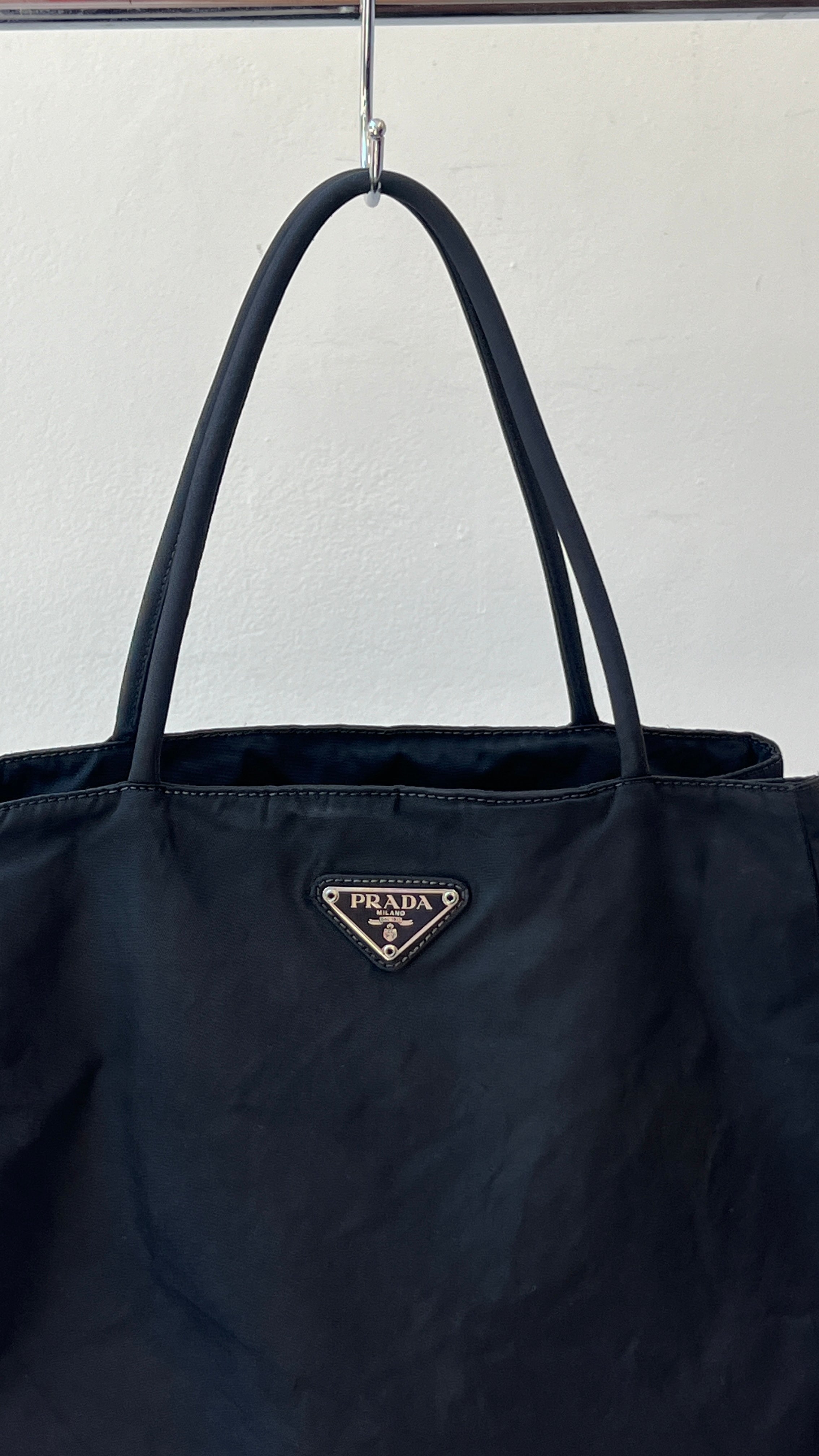 Vintage Prada Black Tessuto Nylon Tote Bag