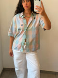 Checkered Botton-up short sleeve shirt M-L