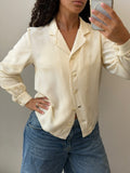 Cream button up shirt size L