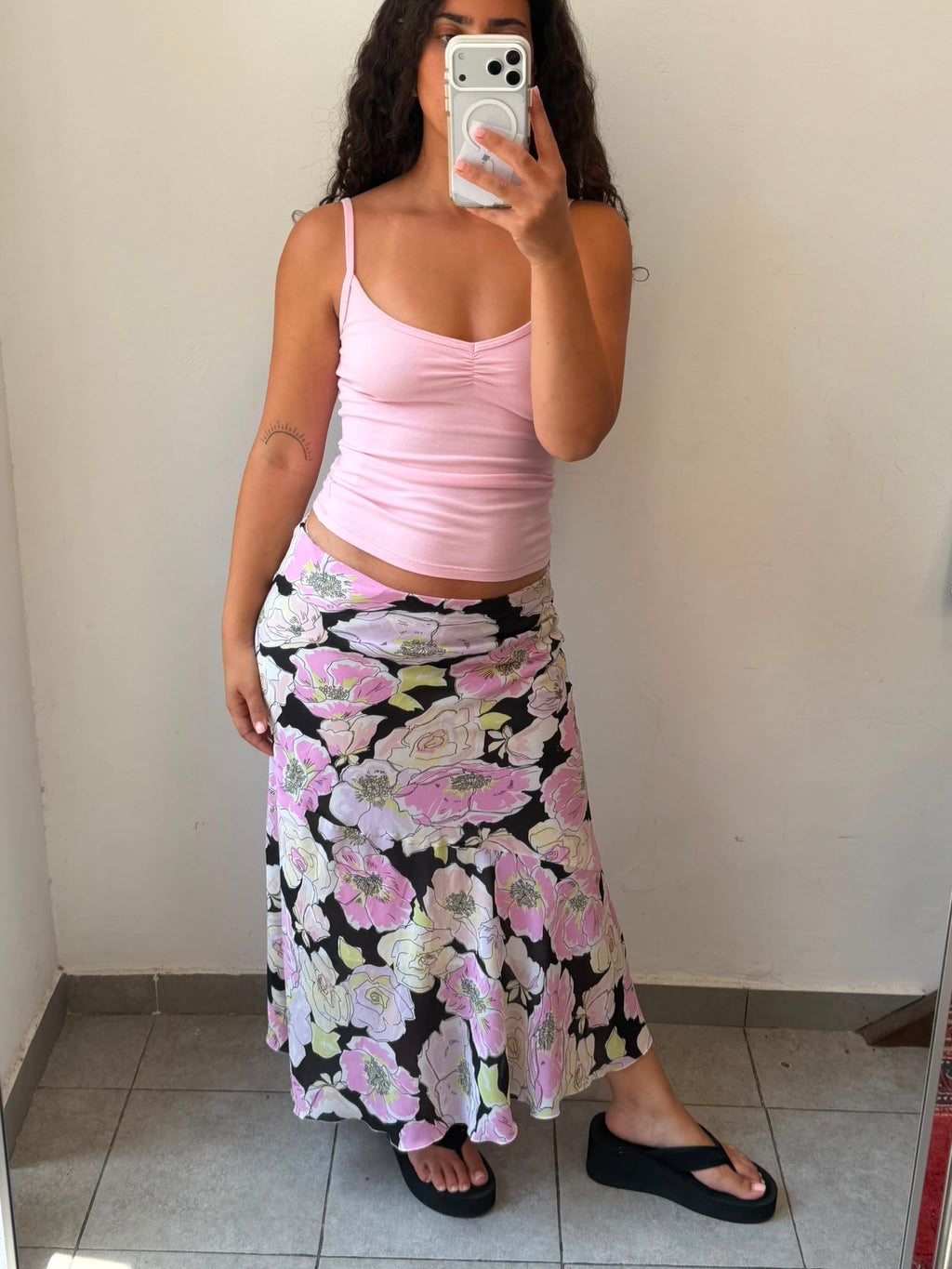 Flowery Mid-Length Skirt 40-42