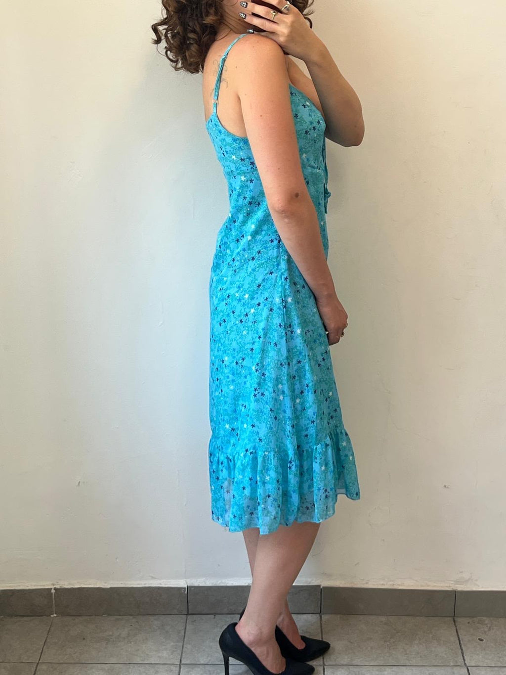 Light Blue Flowery Dress S-M