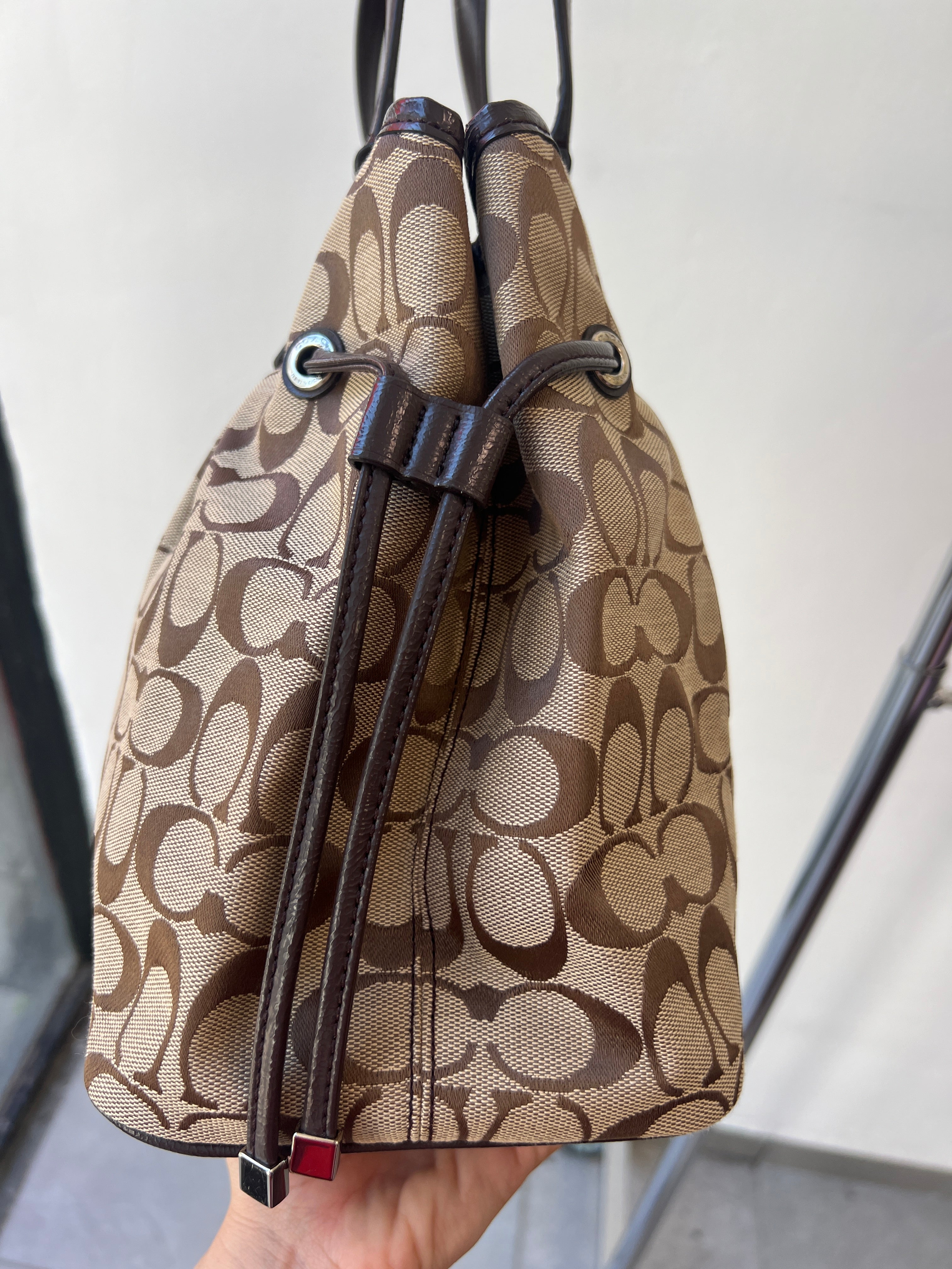 Coach Signature Stripe Drawstring