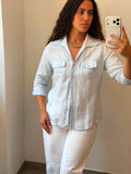 Linen Botton-up shirt in light blue L