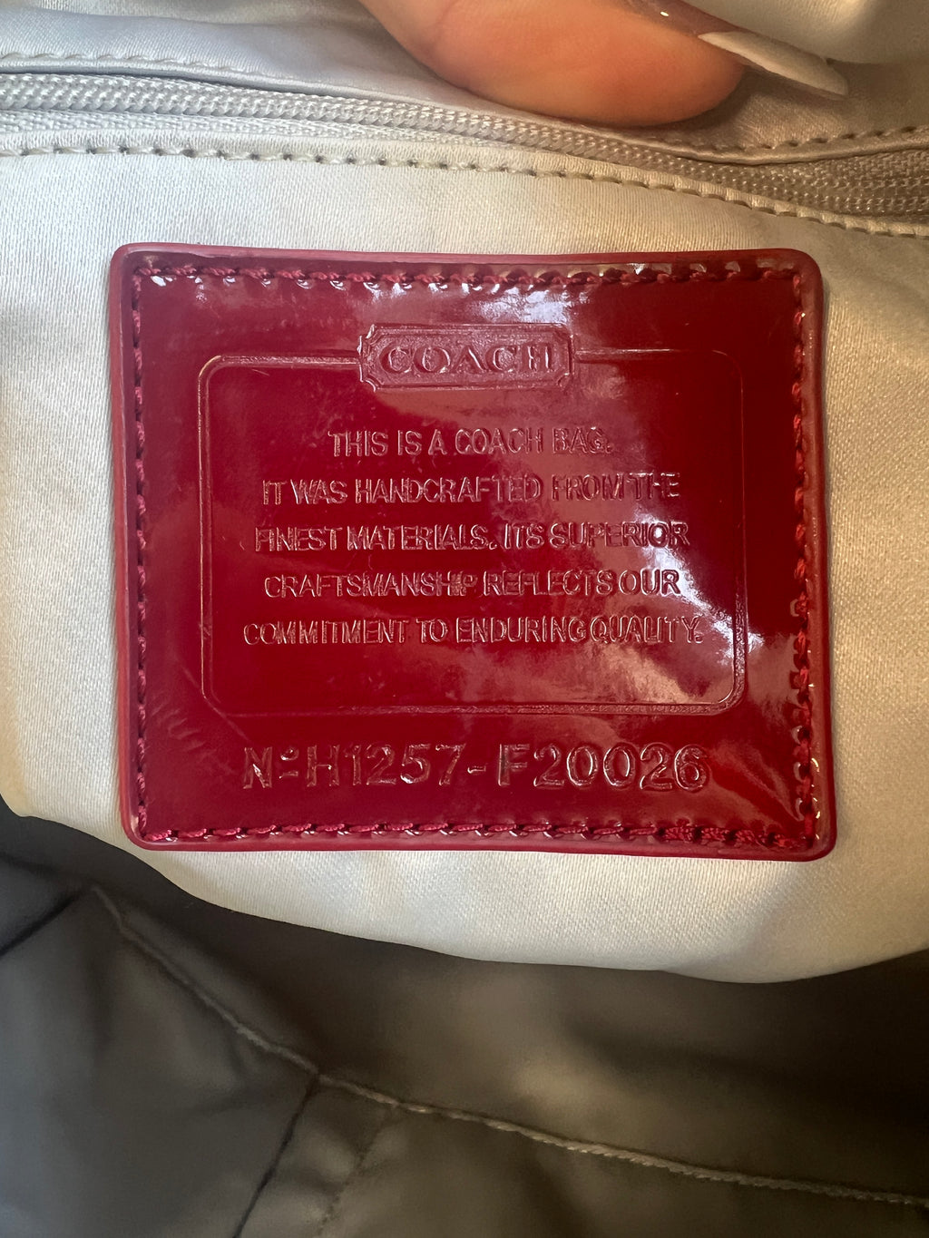 Coach Poppy Handbag with Gold and Red