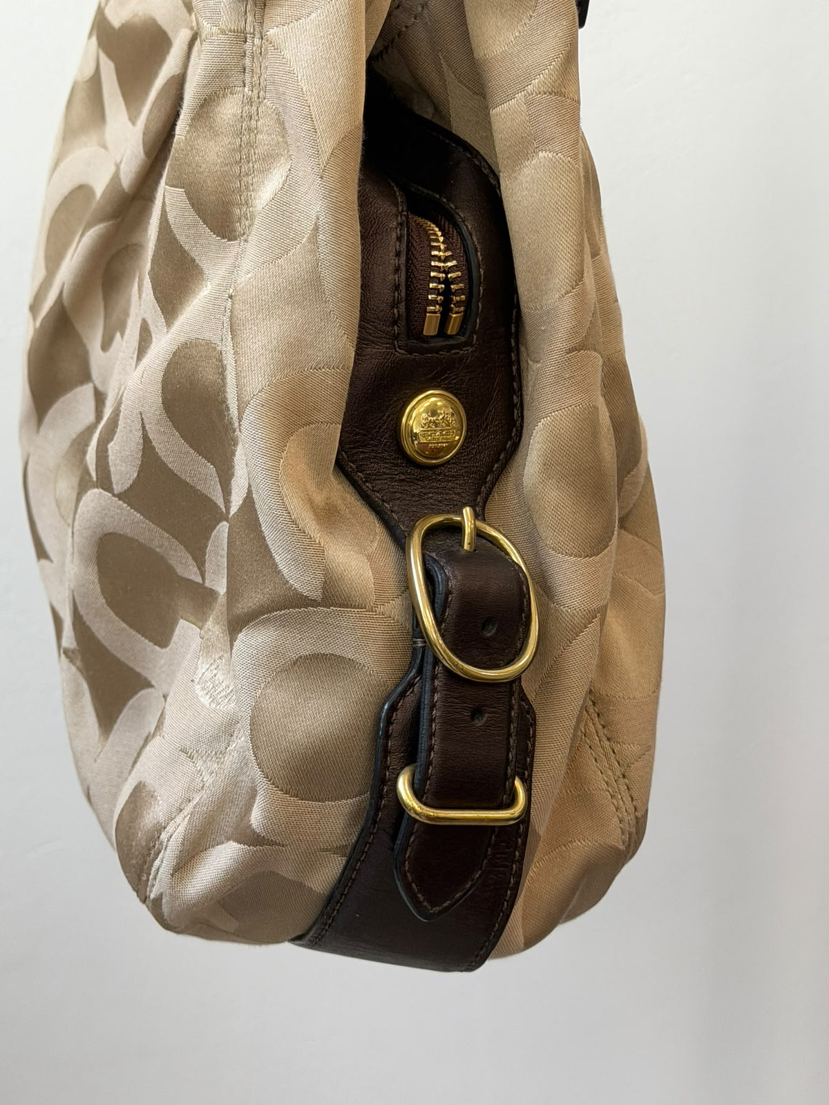 COACH Madison Maggie Signature Op Art Shoulder Bag
