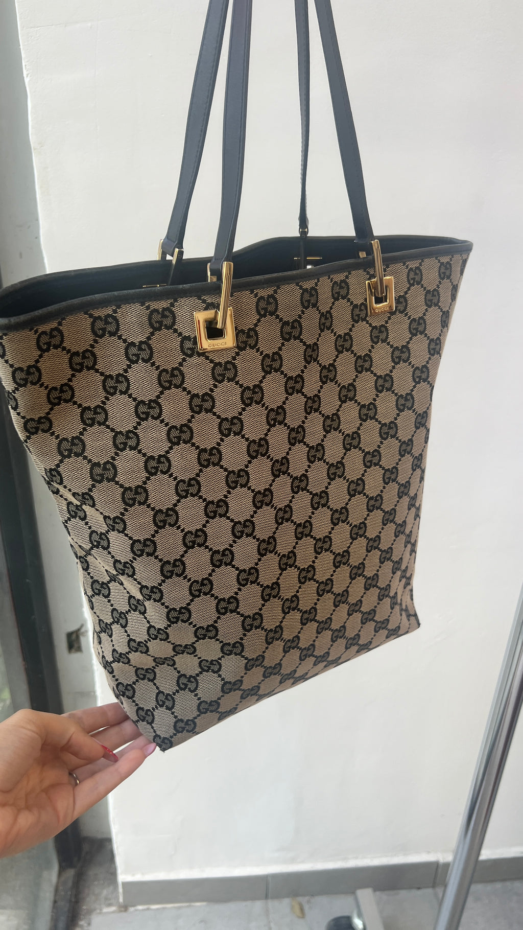 Gucci Canvas Tote Bag in Grey&Black