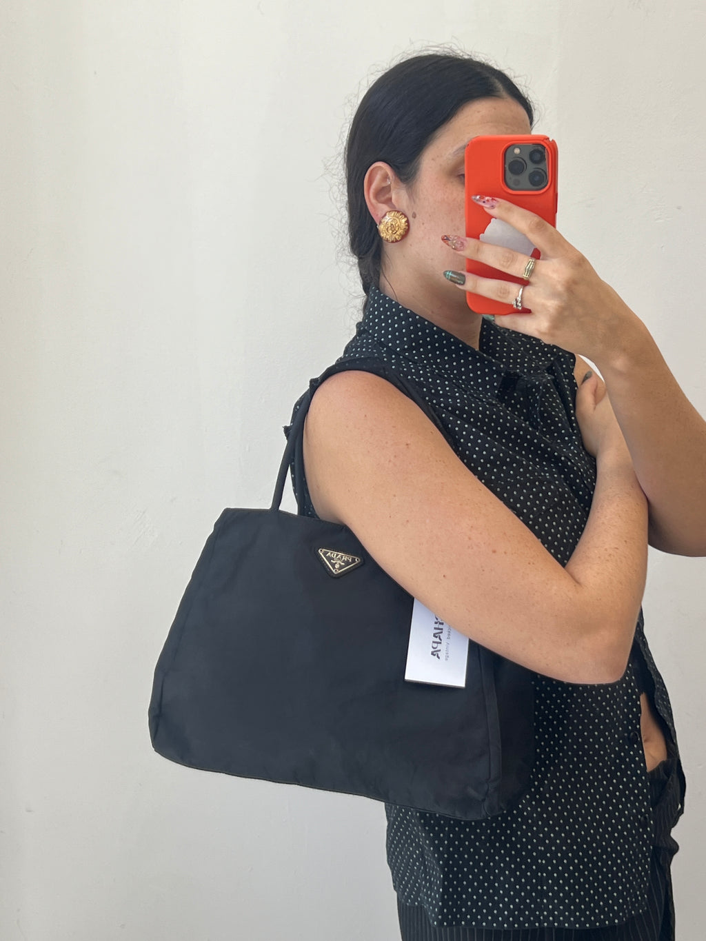 Vintage Prada Black Tessuto Nylon Tote Bag