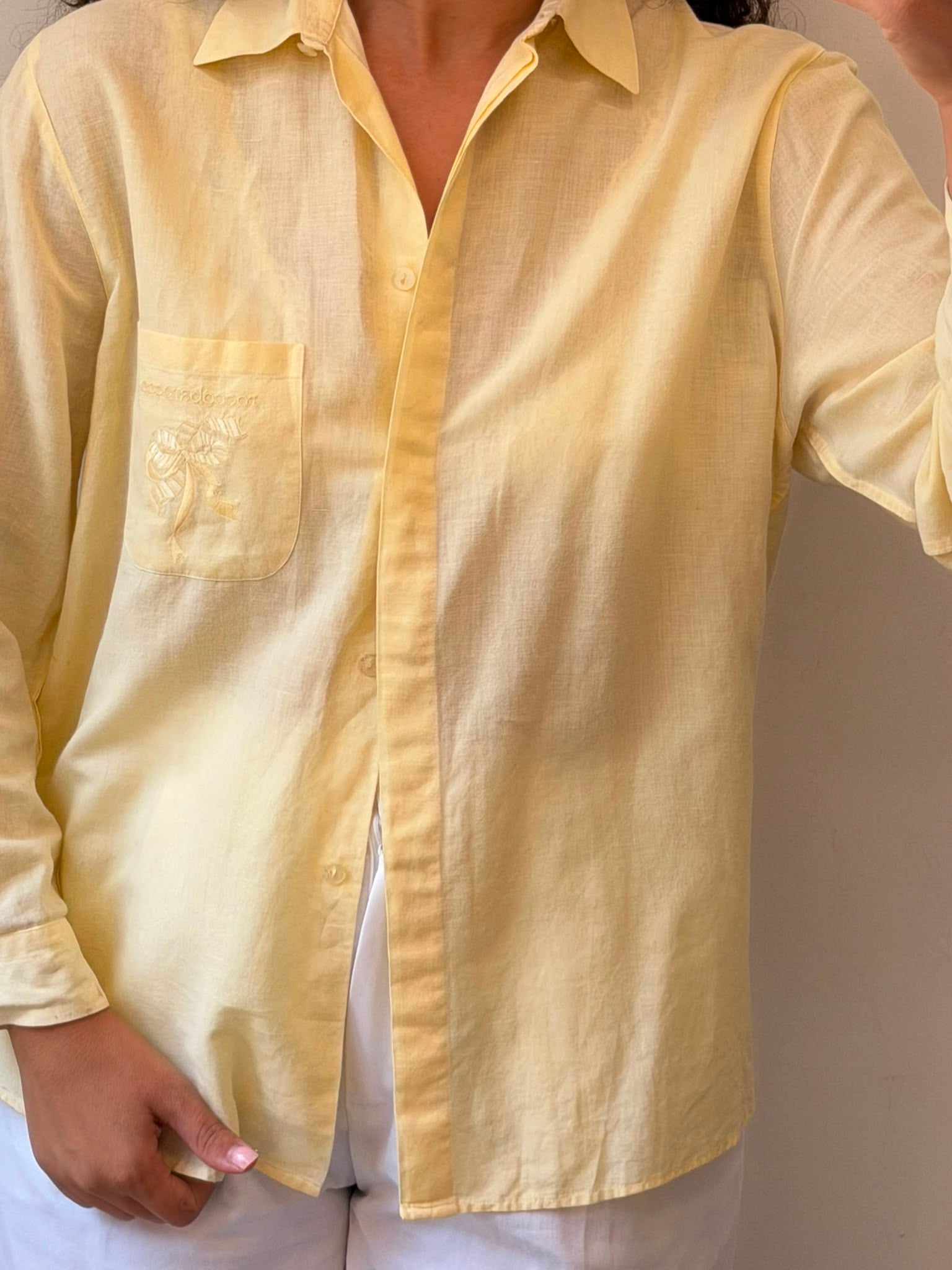 Light Yellow Roccobarocco long sleeve bottom-up L
