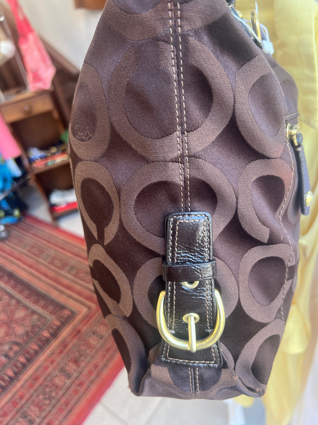 Coach Madison Op Art Julianne in Dark Brown