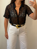 See-Through Lace Top in Black M-L