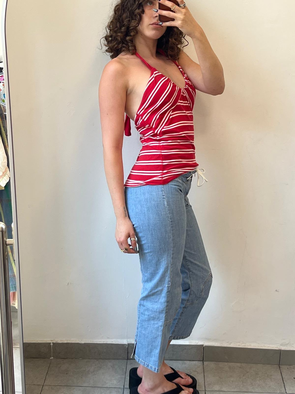 High Waisted Capri Denim 34