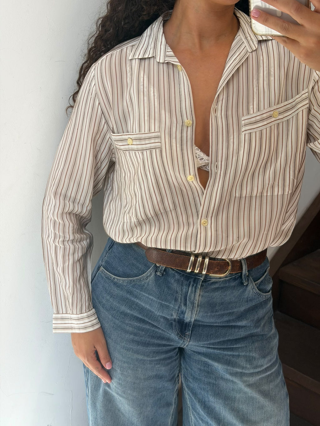 Striped Button Up Shirt Size M