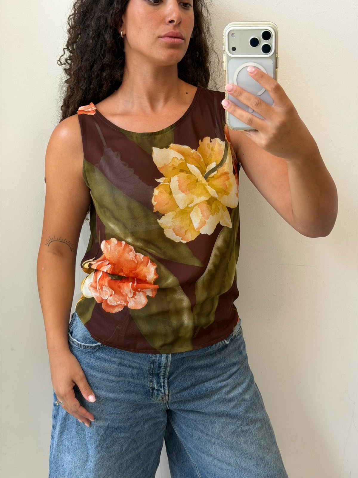 Floral tank top size L